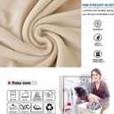 Ottoman Cover Square Velvet Storage Ottoman Slipcovers Thick Stretch Footrest Foot Stool Covers Protector with Elastic Band(Small-Beige)