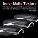 MEKK Short Square Nail Tips,240PCS Full Cover Half Matte Soft Gel Nail Tips,Pre-Shaped Nail Extensions for Home DIY & Salon Use - 12 Sizes