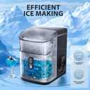 Antarctic Star Nugget Ice Maker Countertop, Chewable Nugget Ice Machine with One-Touch Operation, Self Cleaning, Fast Ice Making 34Lbs/24H, for Office/Home/Bar, Black
