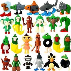 24pcs Tralalero Tralala Action Figure Toys, Meme Shark Figures Toys 2.5in, Funny Animals, Unique Key Chain, Decorations Gifts for Fans Office Room Figurine Decor