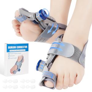 2PCS Bunion Corrector for Women & Men, Adjustable Bunion Fix, Comfortable Toe Straightener-Orthopedic Bunion Splint for Big Toe Alignment, Hallux Valgus Correction, Left/Right Feet Relief(Day & Night)