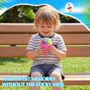 6 Pack 6oz Reusable Silicone Snow Cone Cup Set Leakproof Cups & Spoon with Holders for Summer Cookout Party Kid Friendly, for Slushies Shaved Ice & Ice Cream(Rainbow)