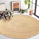 Chardin home Jute Braided Boho Area Rug  8 Feet Round Natural Jute Farmhouse Rug, Artisanal Vintage Bohemian Handcrafted Home Dcor, Perfect for Living Room, Bedroom, Dining Room, Study