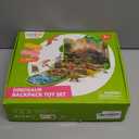 COCO&Friends Dinosaur Toys for Kids 3-5 - Portable Dinosaur Backpack Play Set with Foldable 3D Mat, Pretend Play Toy for 4 Year Old Boy Birthday Gift - Travel Outdoor Beach Toys for Kids Ages 4-8