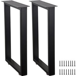 ALLCOS 22 Inch Bench Legs Metal Coffee Table Legs Heavy Duty Table Legs Iron Bench Legs, Black, Set of 2
