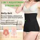 2 in 1 Postpartum Belly Band Wrap Black, C-Section Support Belt XX-Large, Post Partum Support Recovery Waist/Pelvis Belt, Hysterectomy Belly Band Binder Girdle Stomach
