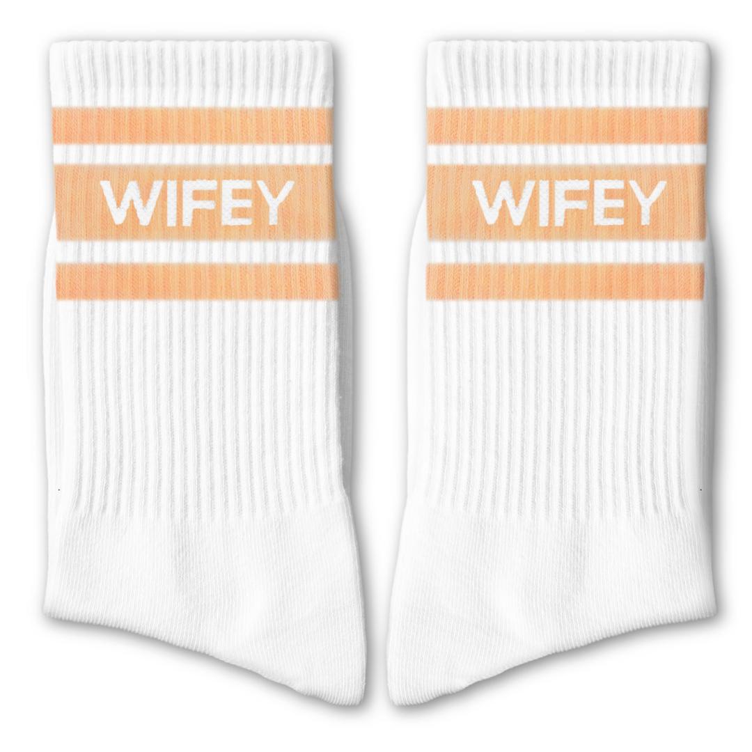 EJGFS Wifey Socks-Cute Wedding Socks for Bride, Wife, or Newlywed, Perfect Bridal Shower Gift, Engagement Present, Anniversary or Valentine’s Day Gift for Her.(176)