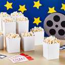 Juvale 100 Pack Mini Popcorn Boxes for Party, Bulk White Popcorn Containers for Movie Night Decorations (3 x 4 In) - Carnival Decor