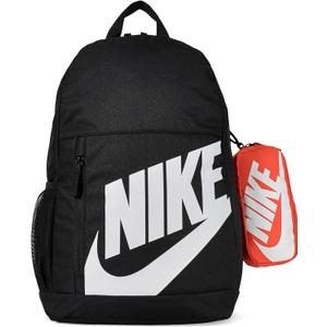 Nike Unisex Kids' Classics Elemental Backpack (20L) | Boys and Girls (Medium, Black/Orange/White)
