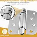 2 Pack | Self Closing Door Hinges 3.53.5, HBL' Automatic Door Closer Hinges with 5/8" Radius Corners, Adjustable Spring Door Hinge for Home, Garage & Basement Doors.