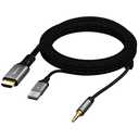 HDMI ARC to 3.5mm AUX Audio Extractor Converter Cable 3 FT, USB Powered ARC/eARC to Stereo Male Adapter Splitter,192KHz PCM for TV Sound System Speaker Soundbar Home Theater Amplifier,Plug & Play