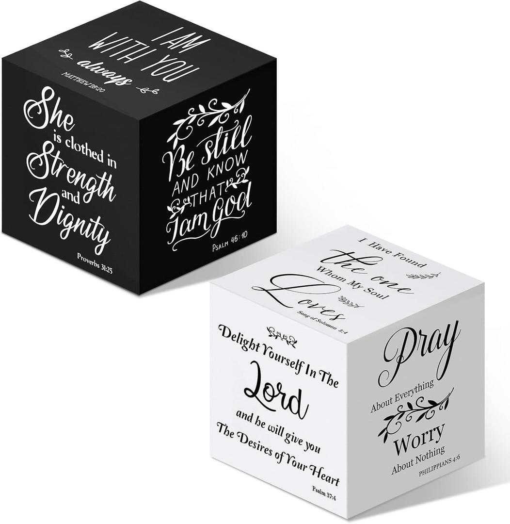 2 Pcs Bible Verse Mini Wood Signs Mothers Day Gift Christian Decor Be Still and Know Religious Sign Wooden Scripture Desk Decor Rustic Bible Verse Blocks Home Word Plaque, 3.35 Inch(Vivid Style)