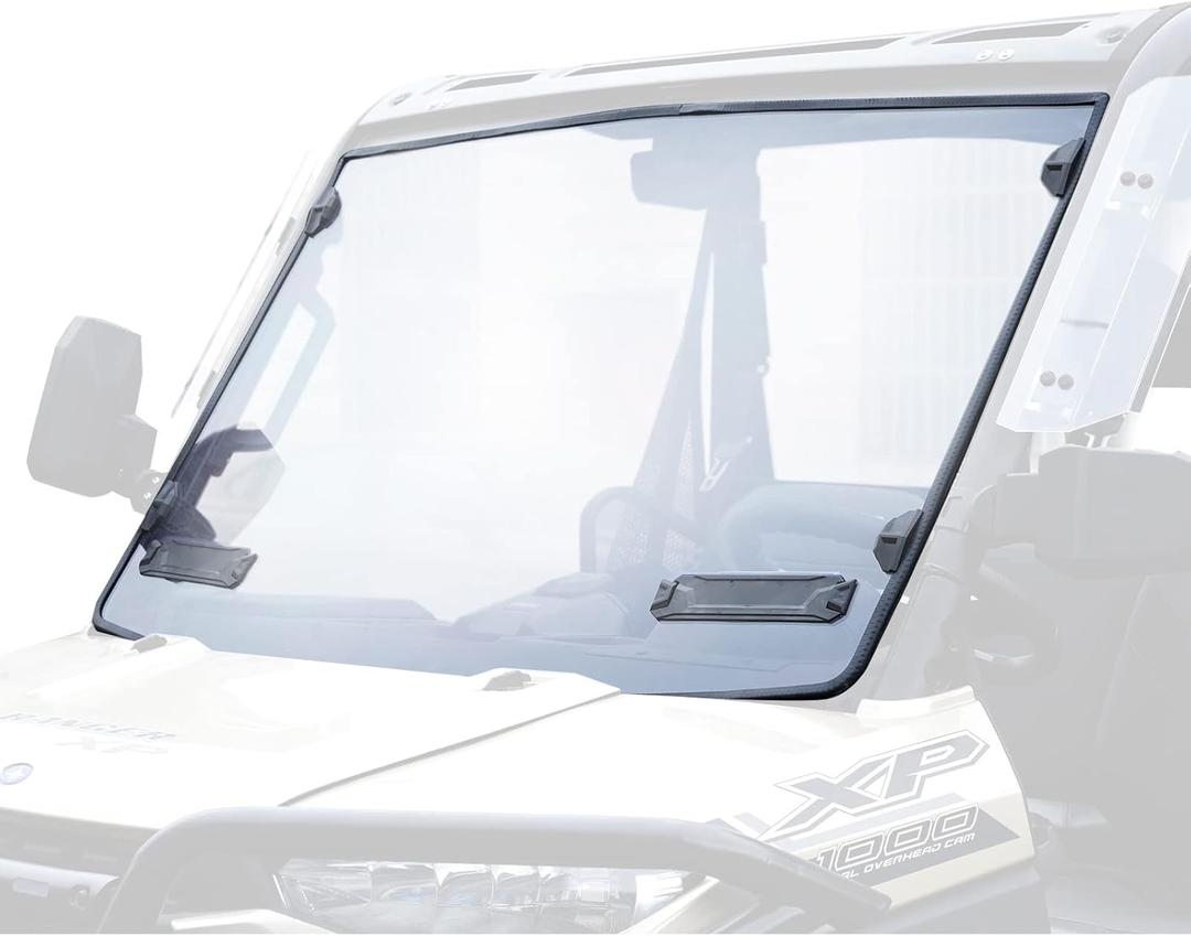 KIWI MASTER Vented Full Windshield for 2017-2025 Polaris Ranger 1000/ XP/ Crew Accessories Hard Coat Poly Front Window Heavy Duty Polycarbonate Scratch Resistant