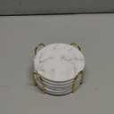White Marble Coasters for Drinks Set of 6 PCs with Holder, Absorbent Ceramic, Home Dcor, Cup Coasters for Living Room and Kitchen, Accessories for New Home(01)