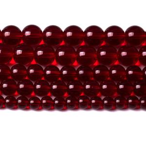 Smooth Garnet Red Glass Crystal Round Loose BeadsFor Jewelry Making DIY Bracelet Necklace Accessories 12mm 34pcs 15" Strand (Garnet Red Glass, 12mm)