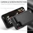 Compatible with iPhone 12/12 Pro Wallet Case with Card Holder RFID Blocking for Women Men, Double Magnetic Clasp Kickstand Shockproof Phone Case Fit for iPhone 12/12 Pro, Black