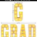 LANGXUN 3ft GRAD Letters Kit for 2026 Graduation Decorations, Large LED Marquee Light Up Letters, Class of 2026 Ornaments Sign for Kindergarten High School Party Supplies Dcor (White 3ft GRAD)