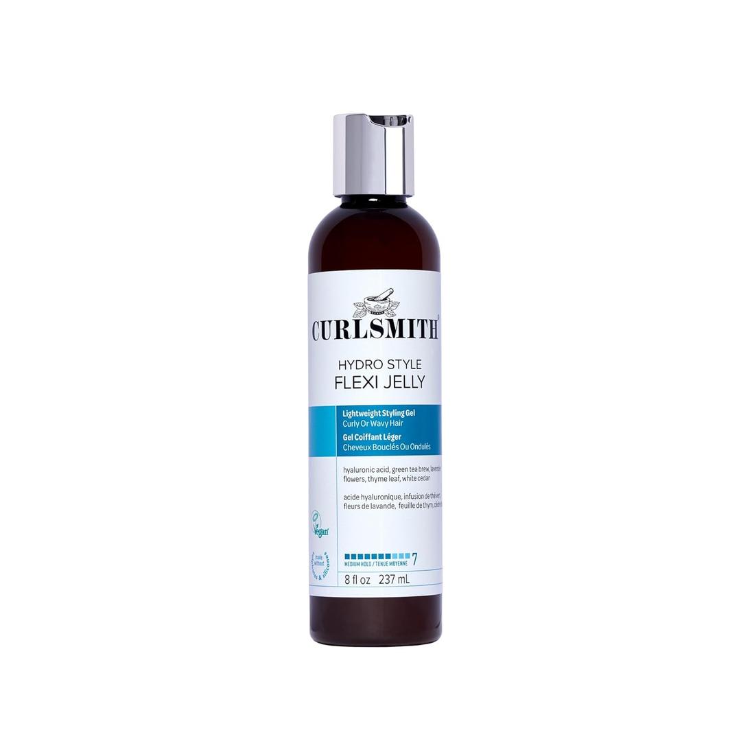 CURLSMITH Hydro Style Flexi - Curl Defining, Medium Hold Jelly Styler, For Bouncy Curls, For All Curl Types, Vegan & Cruelty Free (8 Fl Oz)