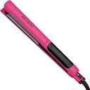 REVLON Ceramic Coated 1 Inch Flat Iron - Hair Straightener Helps Fight Frizz & Enhances Shine for Sleek Styles or Loose Waves, Travel Ready Flat Iron (Pink)