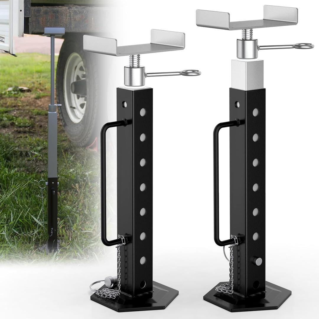 RV Slide Out Support Jacks Adjustable from 15'' to 35'', Universal Heavy-Duty Camper Stabilizer Jacks for RV Travel 5th Wheel, Up to 5000 LBS Capacity (2 Pcs) (Silver)