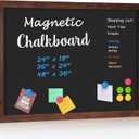 4 THOUGHT Chalk Board 36" x 48", Magnetic Large Chalkboard for Wall Rustic Blackboard Hanging Chalkboards Sign Menu Board for Kitchen Decor Office Home School 4 Markers 8 Magnets, Brown