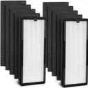 HEPA Replacement Filter for VEVA 8000 Elite Pro Series Air Purifier, 2 HEPA Filters & 8 Premium Activated Carbon Pre Filters (2+ Year Supply) for Complete Tower Air Cleaner Home & Office