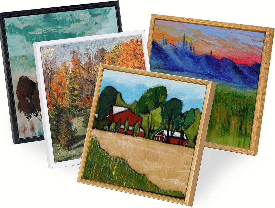 20x20 Canvas Floater Frame, Floater Frame for 0.6"-0.9" Deep Canvas Painting, Floating Frames for Oil Paintings, Painting Frames Kit(20"x20", Black)