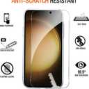 Flower Phone Case Floral for Samsung Galaxy S23 Ultra 5G 6.8'' with Screen Protector, Clear Transparent Phone Cover Slim Soft Shockproof Anti-Scratch Drop Protection Funda for Girls Women