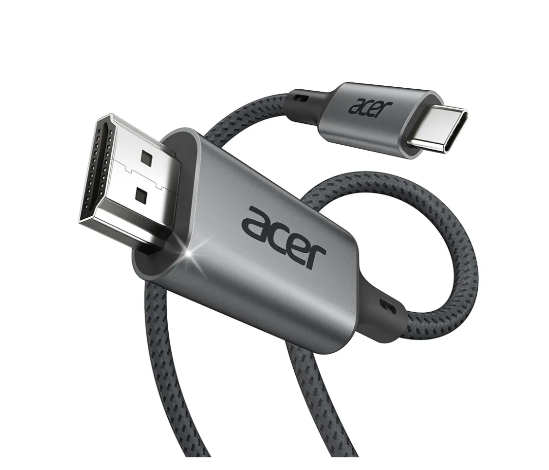 Acer USB C to HDMI Cable for Home Office 6.6FT (4K@60Hz), High-Speed Type C to HDMI 2.0 Braided Cord, Thunderbolt 4/3 Compatible with MacBook, iPhone 16/15 Pro/Max, iMac, iPad Pro, Galaxy S24, Surface