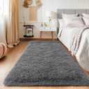 Quntue Grey Runner Rugs for Bedroom 2x6, Long Runners for Hallway Entryway Dorm Living Room, Upgrade Non-Slip Fluffy Rug for Kids Girls and Boys, Nursery Rooms, Home Decor Aesthetic