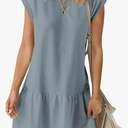 BLENCOT Womens Summer Dresses Casual Cap Sleeve Spring Ruffle Mini Sporty Sweatshirt Trendy Tshirt Dress XL