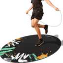 Cheete Jump Rope Mat Large Rubber Exercise Mat Indoor Outdoor Shock Absorbing Mat Non-Slip Oval Design for Floor & Rope Protection, Workout Mats for Home Gym Flooring