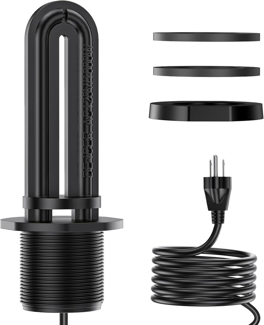 Utility De-Icer Submergible Cast Aluminum Water Tank Heater Compatible with All 1-1/2" Threads Rubbermaid Stock Tanks (1000W)