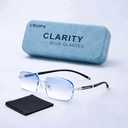 Clarity Blue Glasses, Self Adjusting Reading Glasses, Blue Light Blocking Glasses for Men Women, Case & Cloth Included