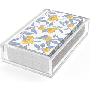 Napkin Holder, 8mm Thicken Clear Acrylic Tray for Disposable Hand Towels, Bathroom Vanity Organizer Tray Guest Paper Towels holder Lucite Tray for Bathroom, Business, Restaurant, Hotel