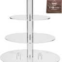 Jusalpha Large 4 Tier Cupcake Stand,Acrylic Round Cake Stand Dessert Tower Tea Party Serving Platter, Cupcake Tree Wedding Party Dcor, Stand with Rod Feet (4RF)
