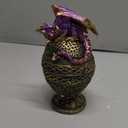 ICE Armor 6.5" H Purple Dragon Ornate Egg Trinket Box Statue Sculpture Ornament Decoration Home/Room Decor Ideas for Housewarming, Holidays and Birthdays Great Collectible Addition