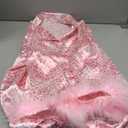 Silk Pajamas for Women with Feather Trim Long Sleeve Satin Pajama Set 2 Piece Button Down Pjs Print Sleepwear (Small, Pink Leopard)