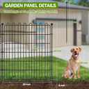 10 Panels No Dig Decorative Garden Fence with Gate for Yard, 32 in(H) X 23.6 ft(L) Animal Barrier Fencing for Outdoor Dog, Metal Portable Garden Fences for Borders, Pets, Landscape, Temporary Fence