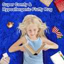Large 8x10 Area Rugs for Living Room, Bright Blue Soft Shag Rug for Bedroom, Non-Slip Ultra Fluffy Rug, Modern Plush Carpet for Girls Boys Kids Room Dorm, Fuzzy Rug for Home Decor Aesthetic
