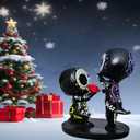 Sugar Skull Couple Statue, Sugar Skull Decor, Day of The Dead Decorations,Resin Skulls Sculptures Home Decor,Dia De Los Muertos Decor,Halloween Adorable Skulls Figurines Gifts for Women (Proposal)