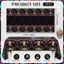 2 x 3pcs Day of The Dead Party Tablecloth, Mexican Dia De Los Muertos Table Cover Halloween Sugar Skull Floral Table Cover Fiesta Plastic Tablecloth for Party Decorations Supplies