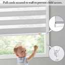 GHV Zebra Blinds for Windows Corded Blackout Dual Layer Privacy Shades Light Control for Day and Night Home Office (Gray, 29 in (W) x 64 in (H))