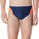 Speedo Men's Standard Swimsuit Brief Eco Prolt Solid Adult (22, Splice Team Navy/Red)