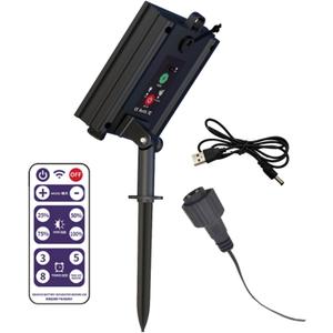 Solar Battery Box for LED String Lights, Outdoor String Lights Control Panel with DC Charging 8 Remote Control Modes (24V) Solar Battery Box for LED String Lights, Outdoor String Lights Control Panel with DC Charging 8 Remote Control Modes (24V)