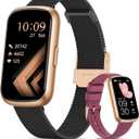 DEKELIFE Fitness Watches for Women, Fitness Tracker with Heart Rate/SpO2 Monitor, Smart Watches for Women with Sleep/Step Tracker (Black-Gold)