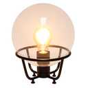 Elegant Designs LT1180-BLK 10" Glistening Globe Table Lamp with Clear Glass Shade, for Living Room, Bedroom, Office, Black