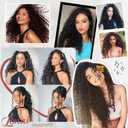 LONAI Black Hair Extension,9PCS 22" Curly Clip in Hair Extensions LN002 Long Soft Thick Synthetic Hairpieces for Women-Black