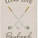 Dilemat Long Live Boyhood Canvas Banner Wall Hanging, Golf Nursery Decor,Vintage Sport Nursery Wall Decor Hanging Banner Flag for Kids Boys Toddler Room Bedroom Playroom, 18X25 Inch (white-Boyhood Baseball)