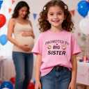 Big Sister Shirts for Girls Toddler Kids Announcement Outfit Promoted to Big Sis T-Shirt Short Sleeve Tees 2-8T